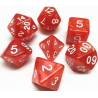 Set de 7 dés - Nacré Rose Rouge/Blanc