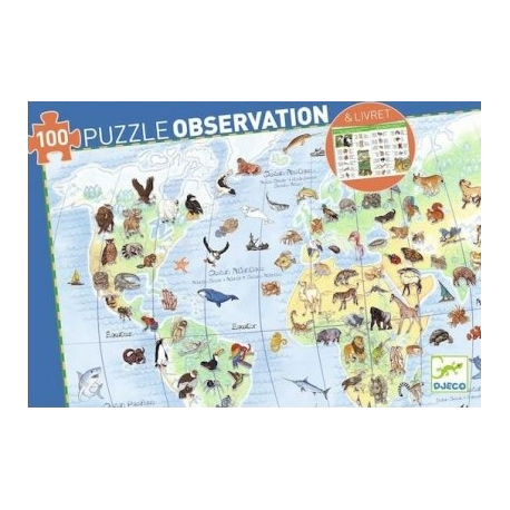 Puzzle Observation 100 pièces - Animaux du Monde