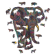 Puzzle bois - L'Eléphant Impérial - Boite en bois