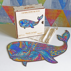 Puzzle bois - La Baleine Bleue - Boite en bois