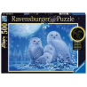 Puzzle 500 pièces - Ravensburger - Chouettes au Clair de Lune