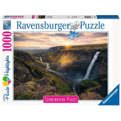 Puzzle 1000 pièces - Ravensburger - La cascade Háifoss, Islande