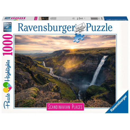 Puzzle 1000 pièces - Ravensburger - La cascade Háifoss, Islande