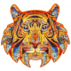 Puzzle bois - Le Tigre Captivant - Boite en bois