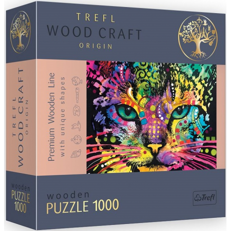 Puzzle bois Wood Craft 1000 pièces- Colorful Cat