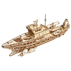Maquette 3D mécanique en bois - Yacht d'exploration