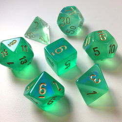 Set de 7 dés - Boréalis Vert/or