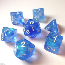 Set de 7 dés - Boréalis Bleu/Blanc