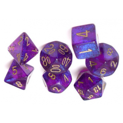 Set de 7 dés - Boréalis Violet/Or