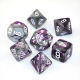 Set de 7 dés - Gemini Violet-Argent/Blanc