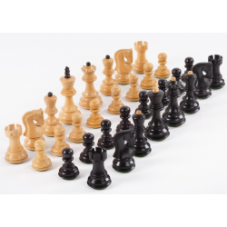 Pièces d'échecs Russian Zagreb Buis ébonisé / Acacia N°3