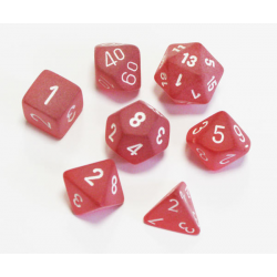 Set de 7 dés - Frosted Rouge/Blanc