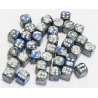 Set de 36 dés - Gemini Bleu-Acier/Blanc