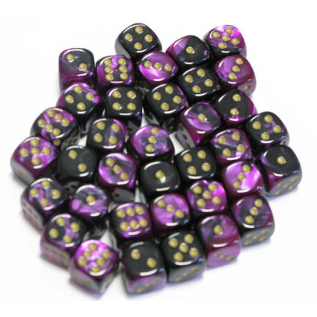 Set de 36 dés - Gemini Noir-Violet/Or