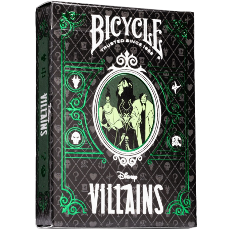 Jeu de 54 cartes Bicycle Disney Villains Vert