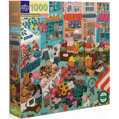 Puzzle 1000 pièces eeboo - English Green Market