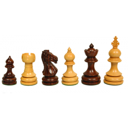 Jeu de pièces TAJ d'échecs buis / bois de rose n°3