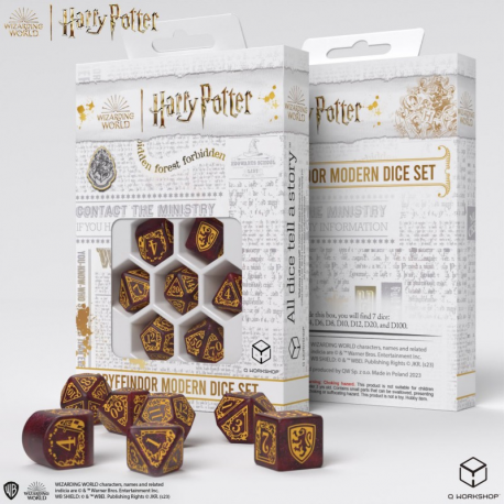 Set de 7 dés - Harry Potter - Gryffondor