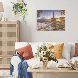 Puzzle Ravensburger 1000 pièces - Cerisiers en fleurs du Mont Fuji