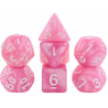 Set de 7 dés - Nacré Rose/Blanc