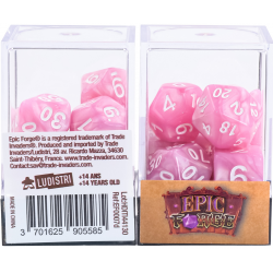 Set de 7 dés - Nacré Rose/Blanc