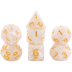 Set de 7 dés - Epic Forge - Blanc Nacré /or