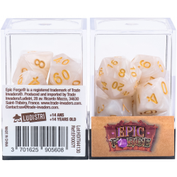 Set de 7 dés - Epic Forge - Blanc Nacré /or
