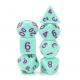 Set de 7 dés - Epic Forge - Opaque - Menthe/Fuchsia