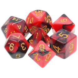 Set de 7 dés - Epic Forge - Fusion - Rouge et Noir/Or