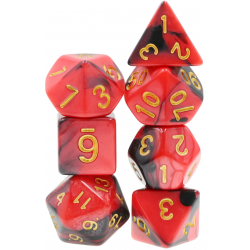 Set de 7 dés - Epic Forge - Fusion - Rouge et Noir/Or