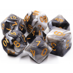 Set de 7 dés - Steampunk Beige/Noir