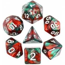 Set de 7 dés - Epic Forge - Fusion - Vert et rouge/Blanc