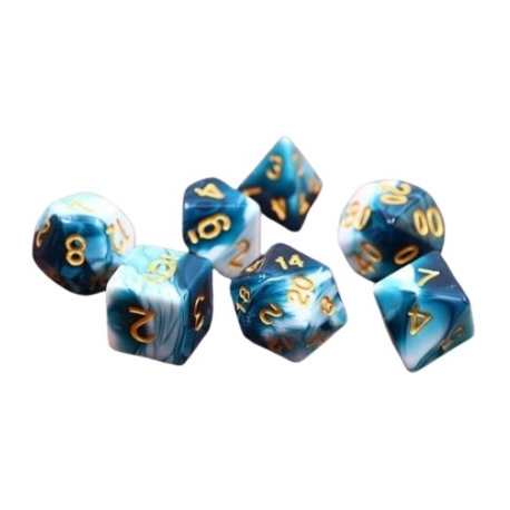 Set de 7 dés - Steampunk Beige/Noir