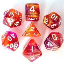 Set de 7 dés - Epic Forge - Violet et Orange Paillettes