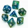 Set de 7 dés - Epic Forge - Vert et Bleu Paillettes