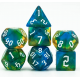 Set de 7 dés - Epic Forge - Vert et Bleu Paillettes