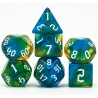Set de 7 dés - Epic Forge - Vert et Bleu Paillettes