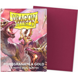100 Protège-cartes Dragon Shield Matte Dual - Pomegranate & Gold