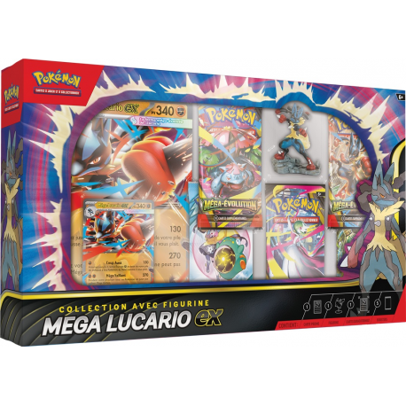 Pokémon - ME01 Méga-Évolutions : Coffret Collection avec Figurine - Méga-Lucario-Ex