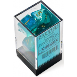 Set de 7 dés - Luminary - Sarcelle/or