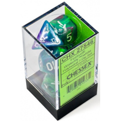 Set de 7 dés - Festive - Nenuphar/Blanc