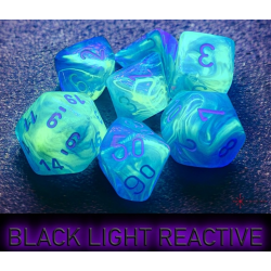 Set de 7 dés - Festive - Nenuphar/Blanc