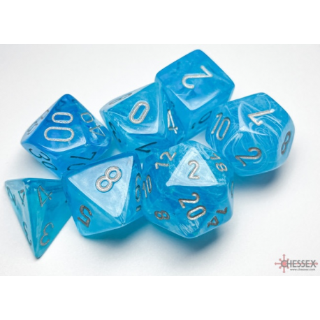 Set de 7 dés - Luminary - Sky/Argent