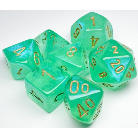 Set de 7 dés - Luminary - Light Green/Or