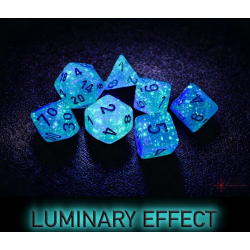 Set de 7 dés - Luminary - Light Green/Or