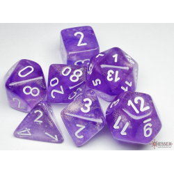 Set de 7 dés - Luminary - Violet/Blanc