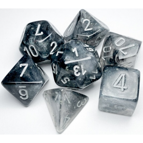 Set de 7 dés - Luminary - Fumée/Argent