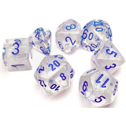 Set de 7 dés - Luminary - Icicle/Bleu