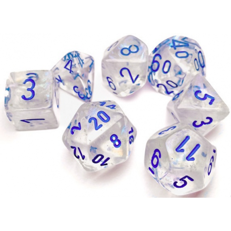 Set de 7 dés - Luminary - Icicle/Bleu
