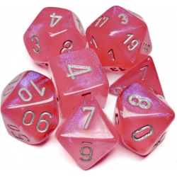 Set de 7 dés - Luminary - Rose/Argent